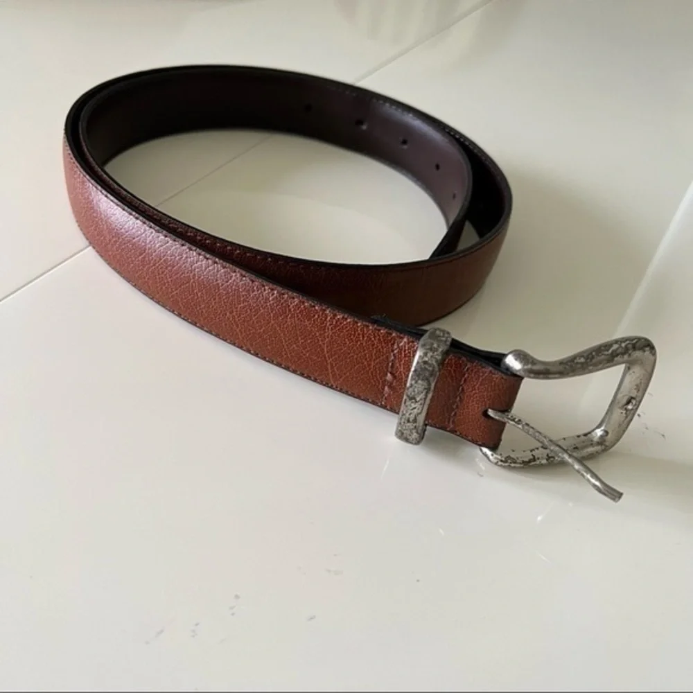 Vintage Handcrafted in America Genuine Leather Lined Brown Belt Size 36